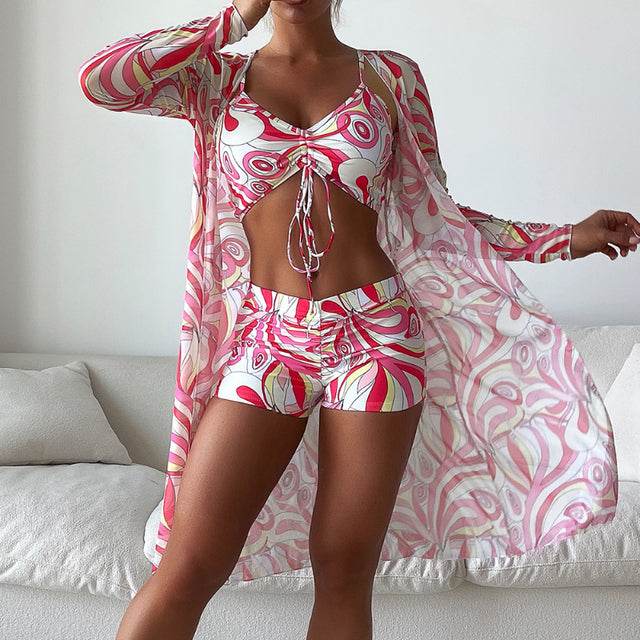 Retro Splash – 3-delige Bikini Set