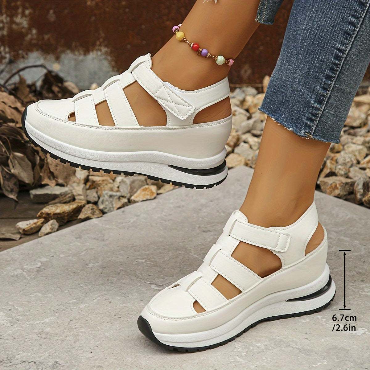 Platformsandalen Klittenbandjes