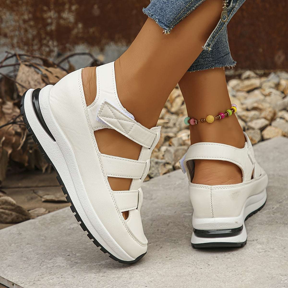 Platformsandalen Klittenbandjes