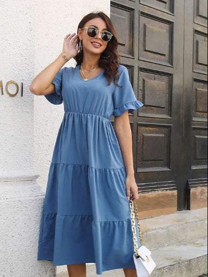 Casual Tiered Midi-Jurk