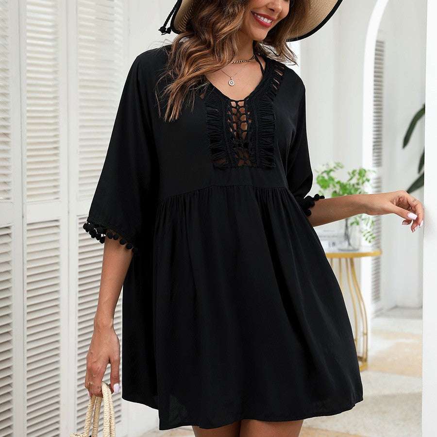 Zwarte Boho Tuniekjurk