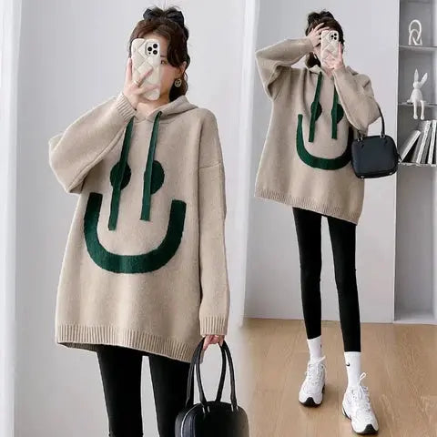 Gezellige Hoodie met Smiley-Print voor Vrouwen