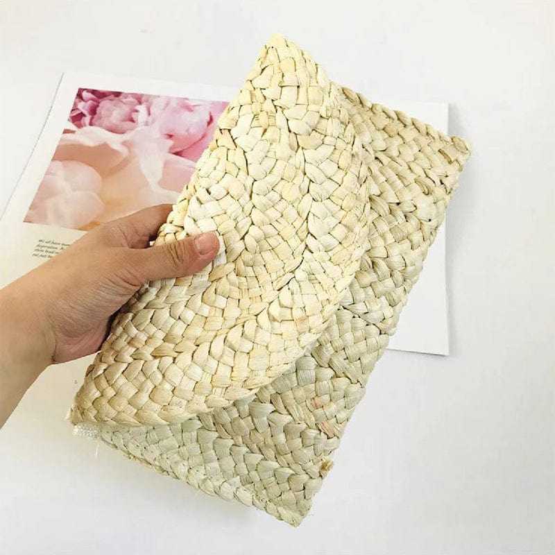 Natuurlijke Rieten Clutch